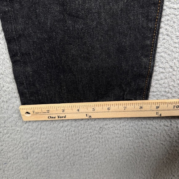 Levis Jeans Mens 36x32 Black 501 Button Fly Straight American Workwear Denim - Picture 15 of 16